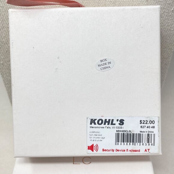 Lauren Conrad Letter C Monogram Necklace & Earring Set Gold-Tone‎ 16" Chain New - Picture 4 of 5